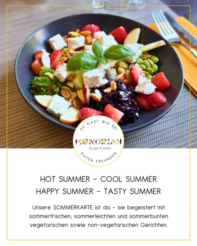 ☀️ Sommerzeit ist Genusszeit – unsere neue SOMMERKARTE ist da! 🌿🍹
Ab 15. Juni erwarten euch im Mondrian sommerlich frische, leichte und bunte Gerichte – vegetarisch, vegan oder mit Fleisch & Fisch.

Dazu: ein kühles Helles, ein erfrischender Summer Drink, hausgemachte Limonaden oder ein gutes Glas Wein.
So schmeckt der Sommer!

👉 Jetzt reinschauen:
www.mondrian-koblenz.de/sommer-2025

Mondrian – Burger & More steht für exzellentes Essen, entspannte Atmosphäre & echten Genuss.
Essen ist More. Wir sind More. Und vor allem: Ihr seid More.

#sommerkarte2025 #mondriankoblenz #genussmomente #koblenzisst #burgerandmore #summerfeeling #regionalgenießen #essenistmore #koblenzcity
